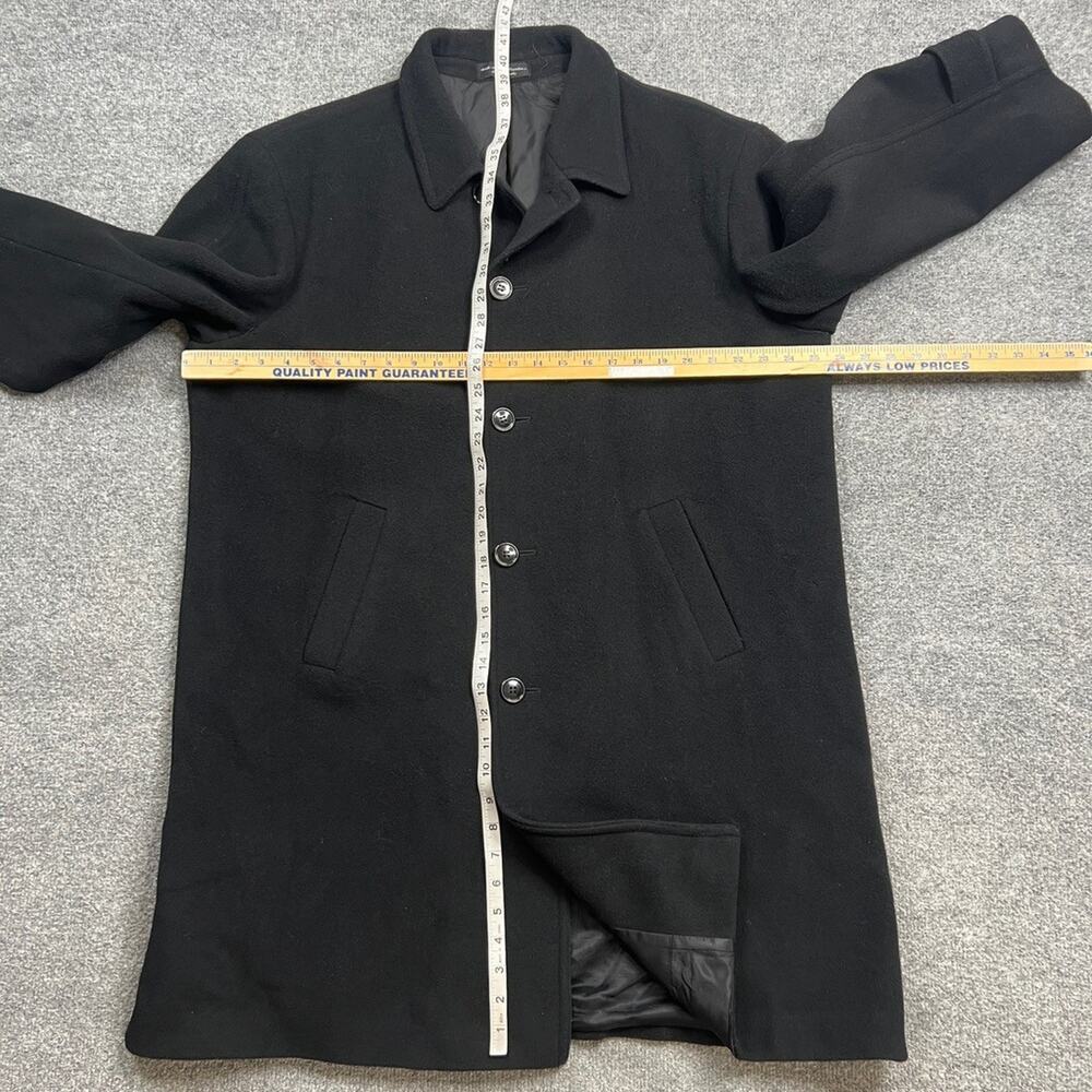 Vintage Andrew Fezza Overcoat Mens 42 Regular Black Cashmere Blend Made Italy - Picture 4 of 12